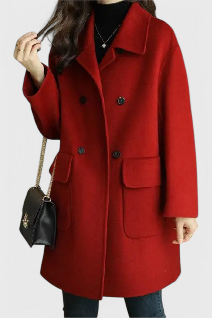 Aveline tailored wool coat back view elegant cut