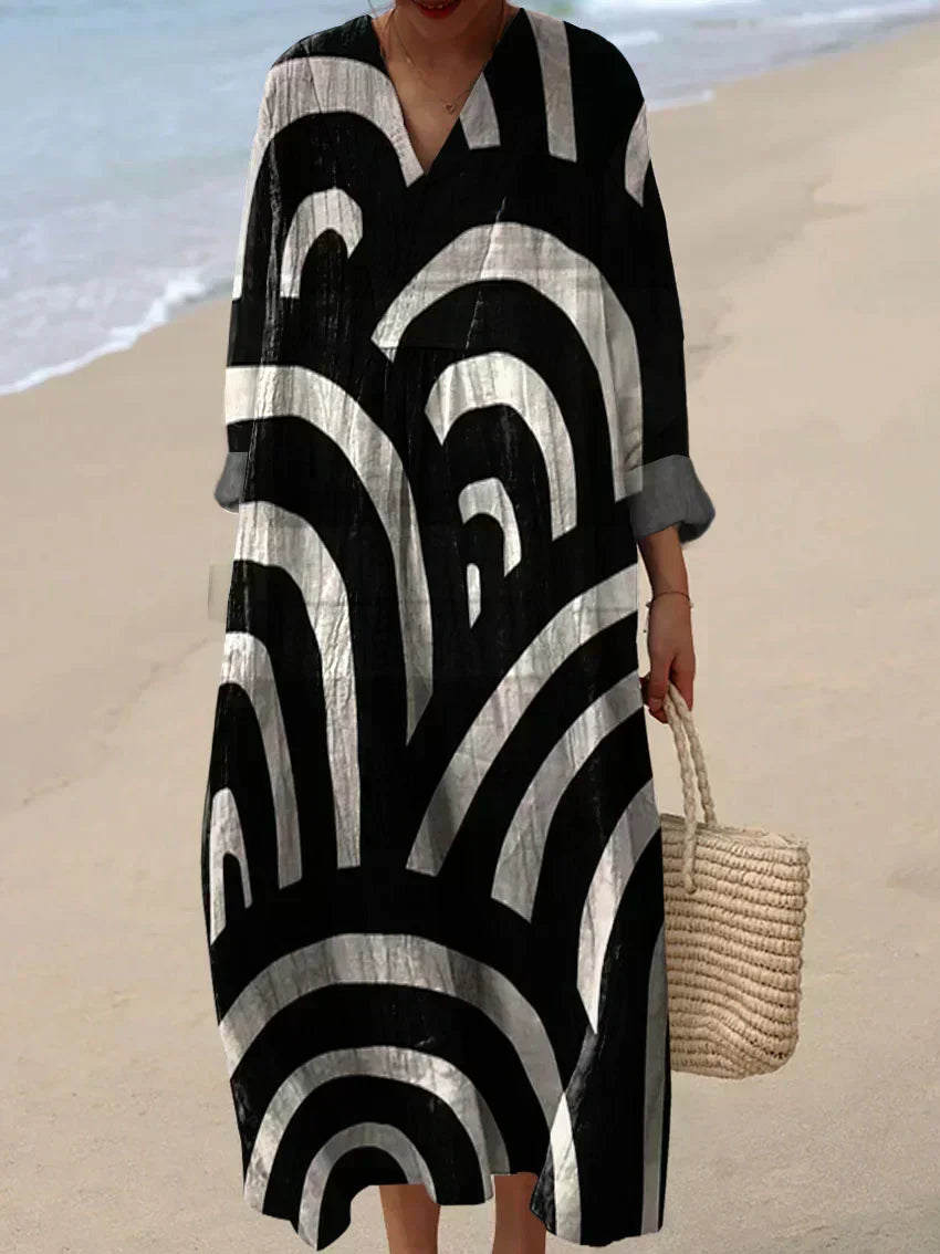 Cynthia Printed Maxi Dress — front view