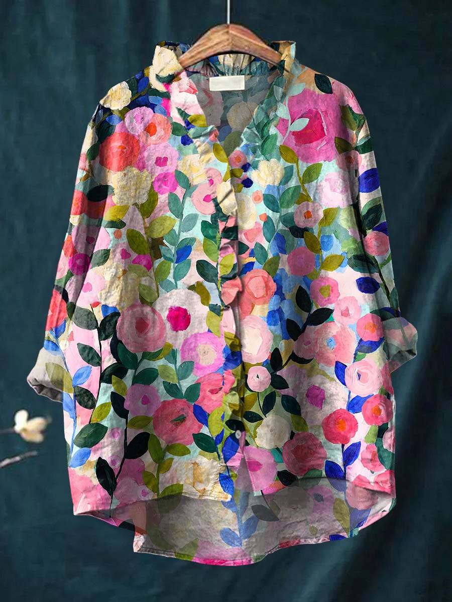 Alisa Art Print Blouse — front view