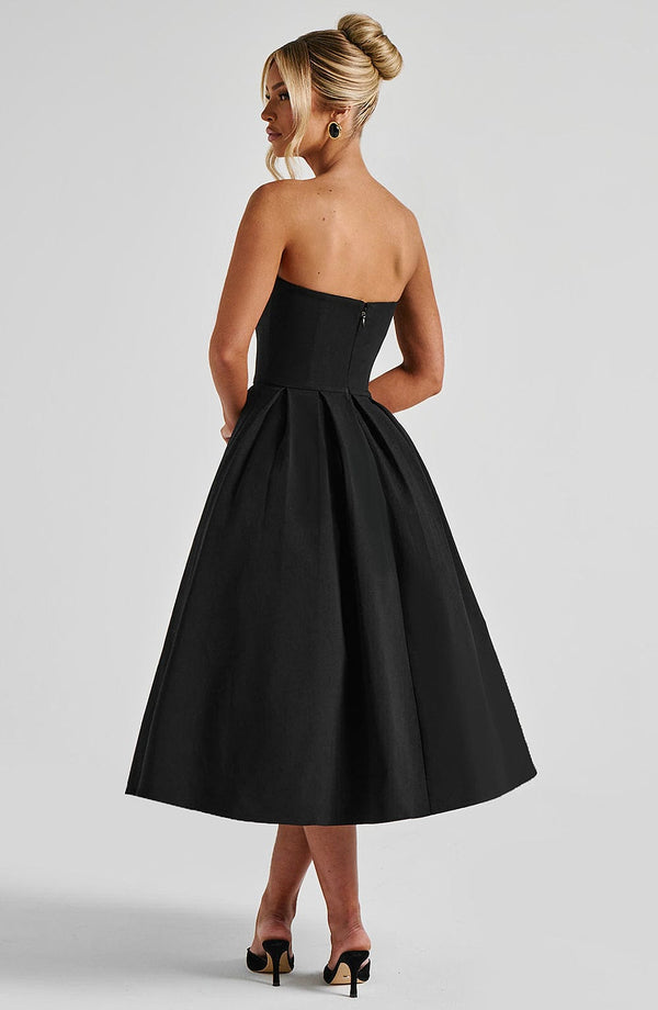 Harper Midi Dress strapless bodice detail