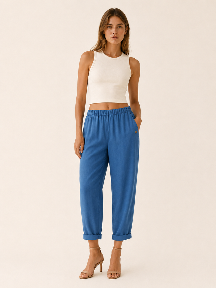 Elspeth | Linen Trousers with Side Pockets