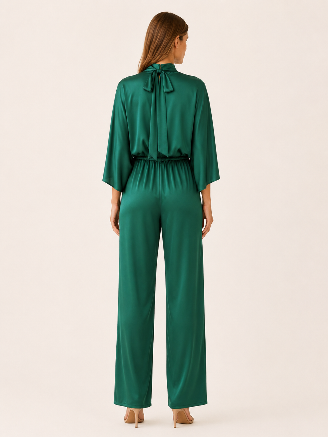 Elva | Cape Sleeve Jumpsuit with Wide-Leg Trousers