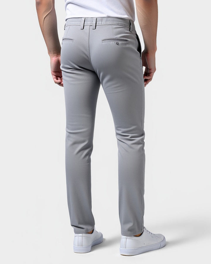 Everyday slim chinos in light grey, back view