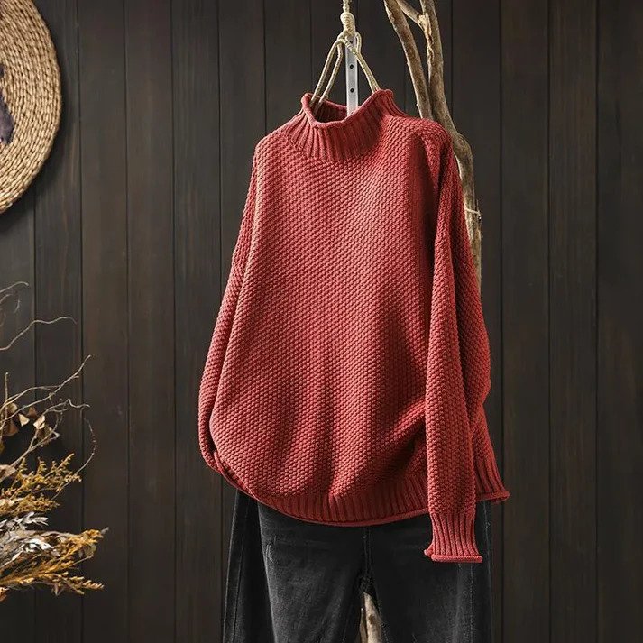 Aurora Soft Turtleneck Sweater — side view