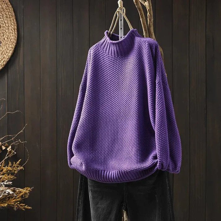 Aurora Soft Turtleneck Sweater — close-up view