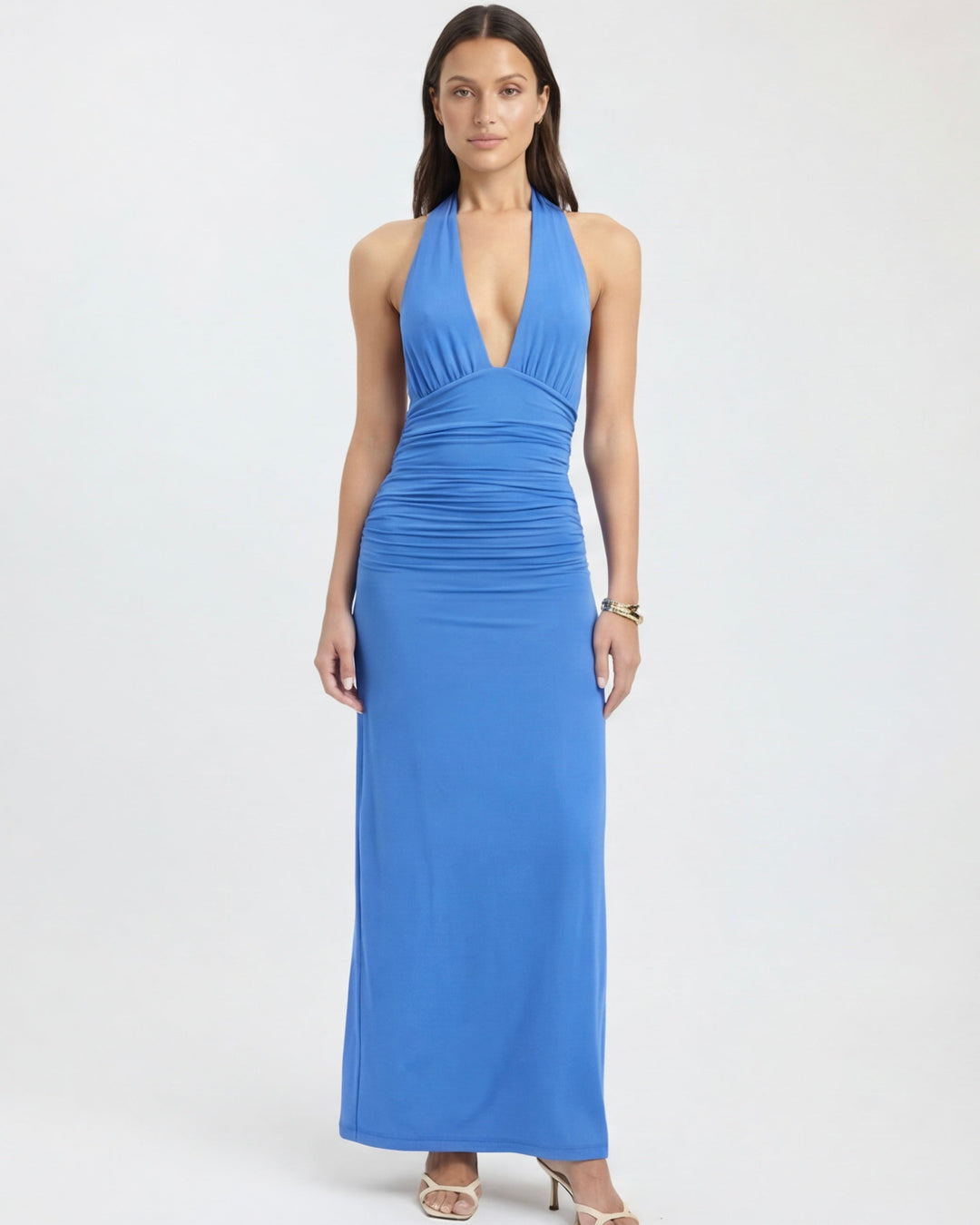ARIA Nyx Halter Maxi Dress - women's maxi dress, close-up of the fabric texture