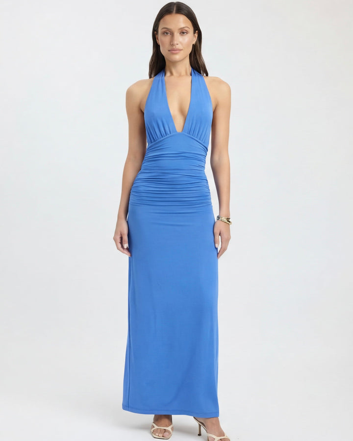 ARIA Nyx Halter Maxi Dress - women's maxi dress, close-up of the fabric texture