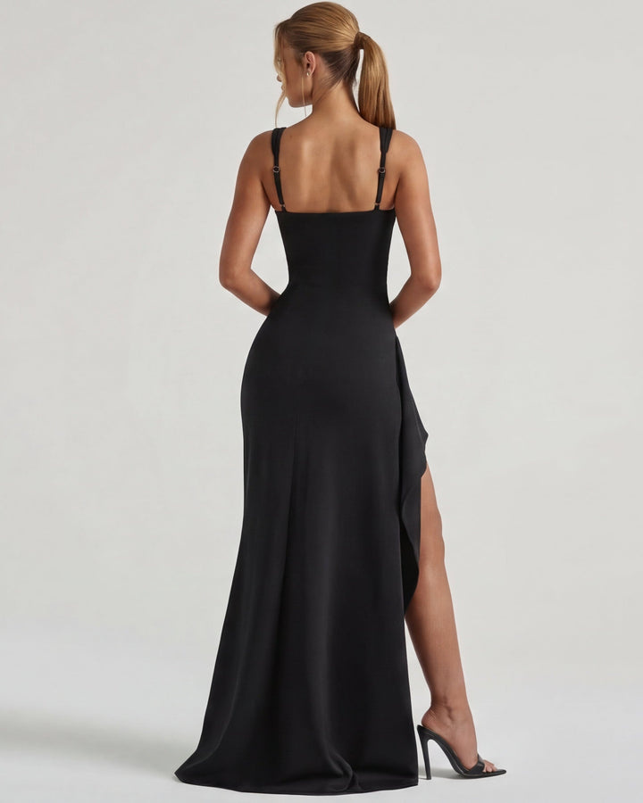 Main Character Maxi Dress - women's maxi dress, close-up of the fabric texture