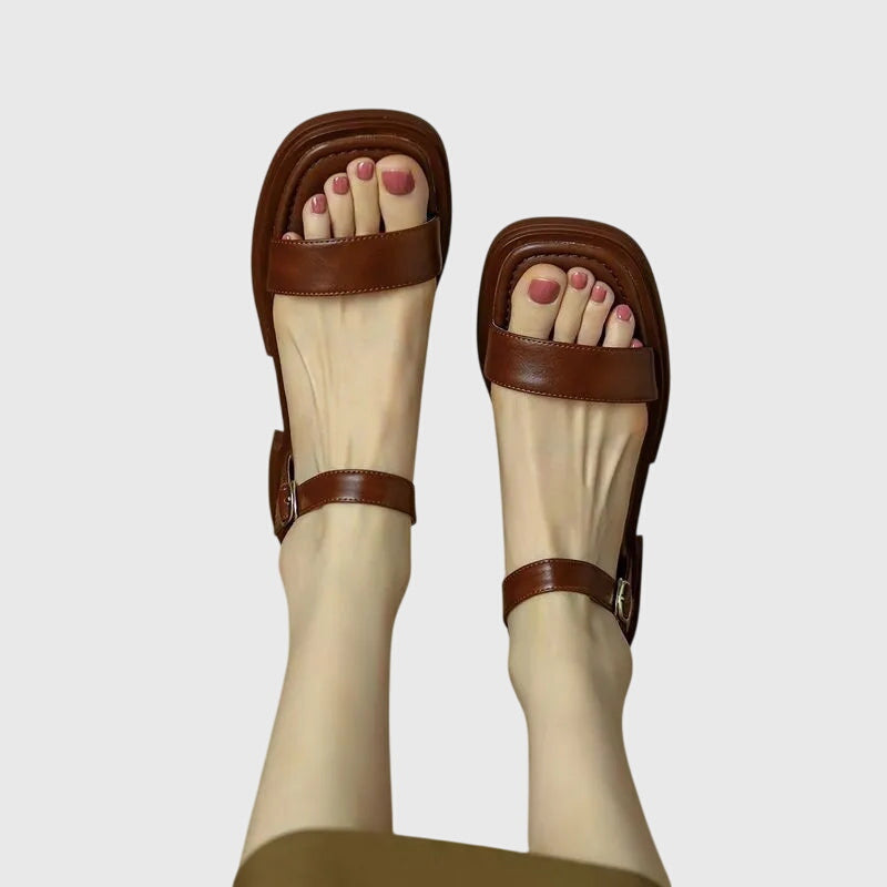 Celestia Orthopedic Leather Sandals — front view