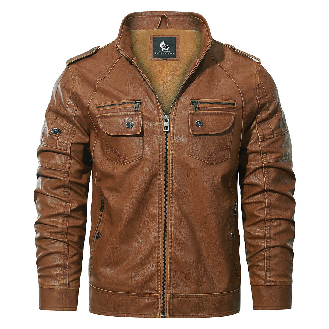 Sienna fleece biker jacket, side view showing biker cut