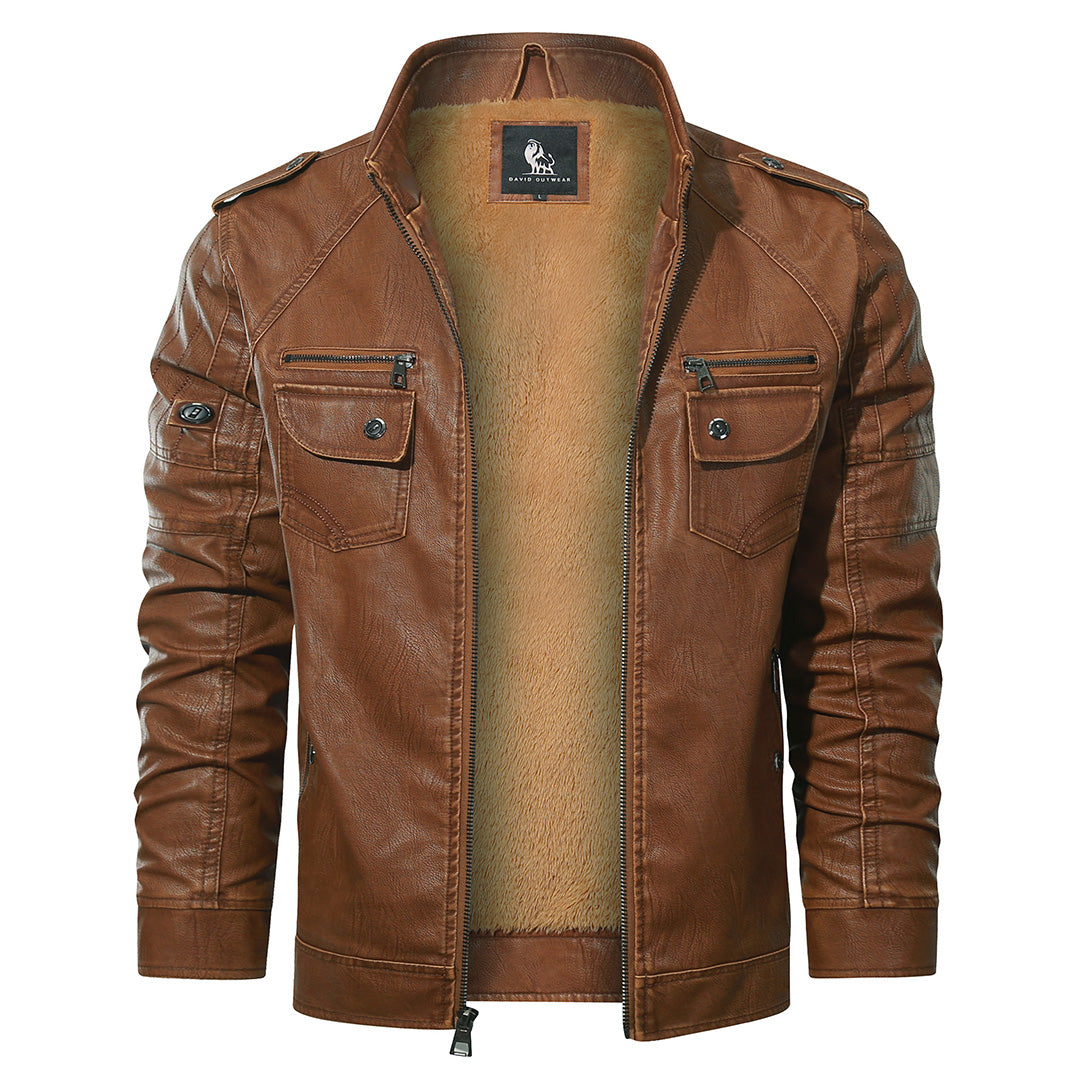 Sienna fleece biker jacket, front view on model