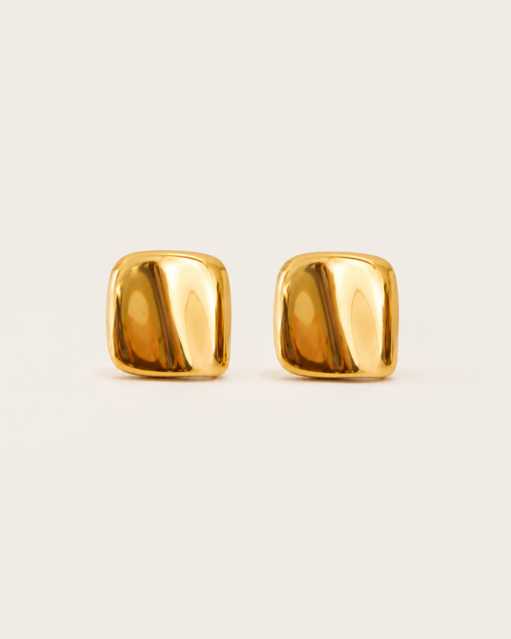 Florence | Gold Square Stud Earrings