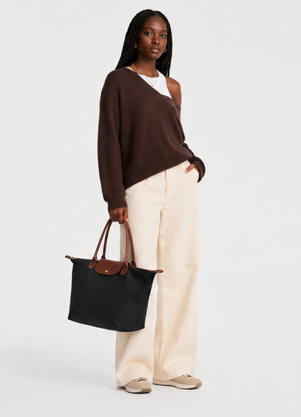 Longchamp Le Pliage Large Tote Bag Black Lifestyle