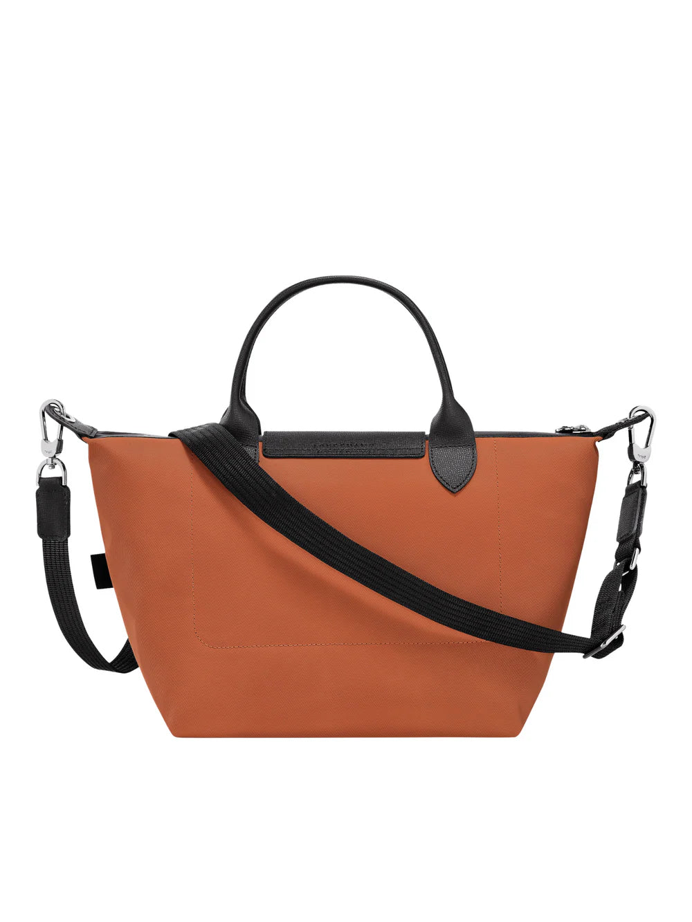 Longchamp Le Pliage Energy Small Sienna Crossbody Bag back view with signature green topstitching detail