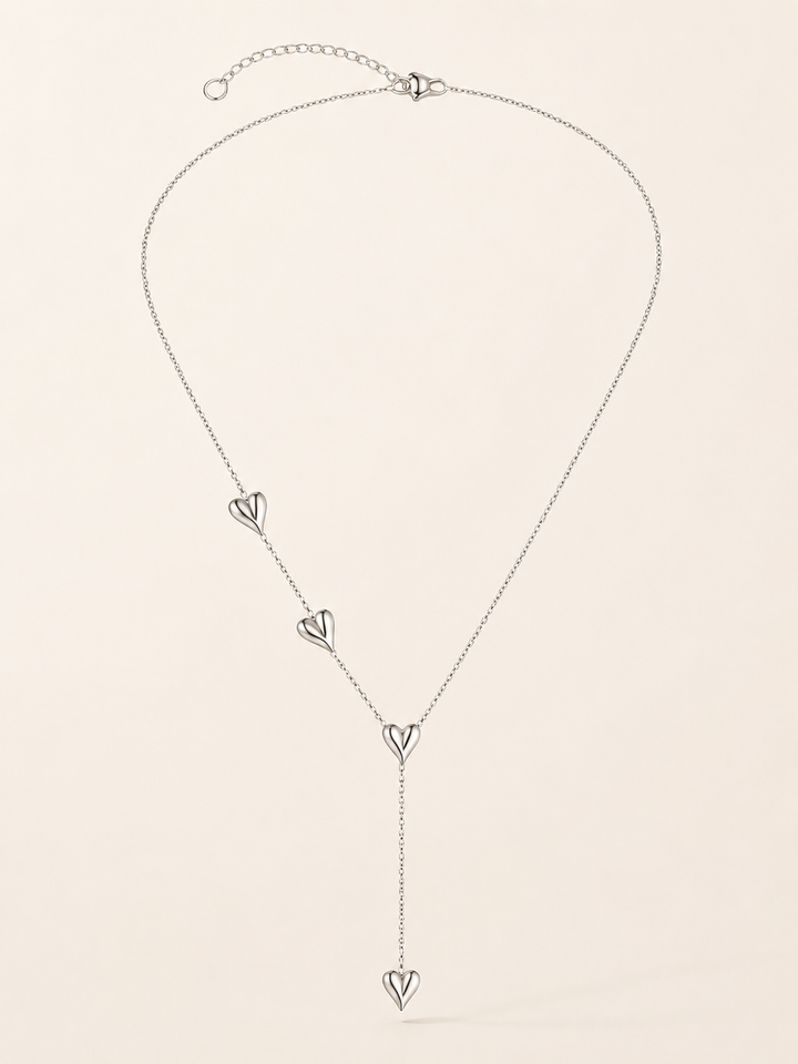 Giselle | Heart Pendant Necklace with Drop Chain