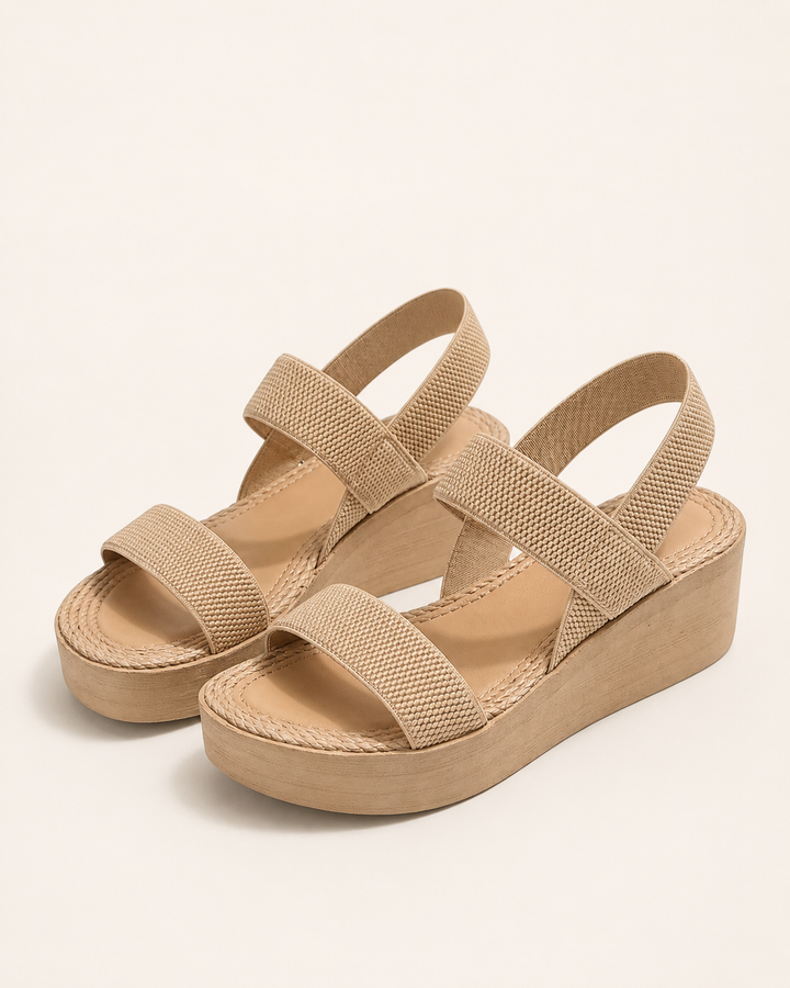 Helka | Platform Wedge Sandals with Open Toe Straps