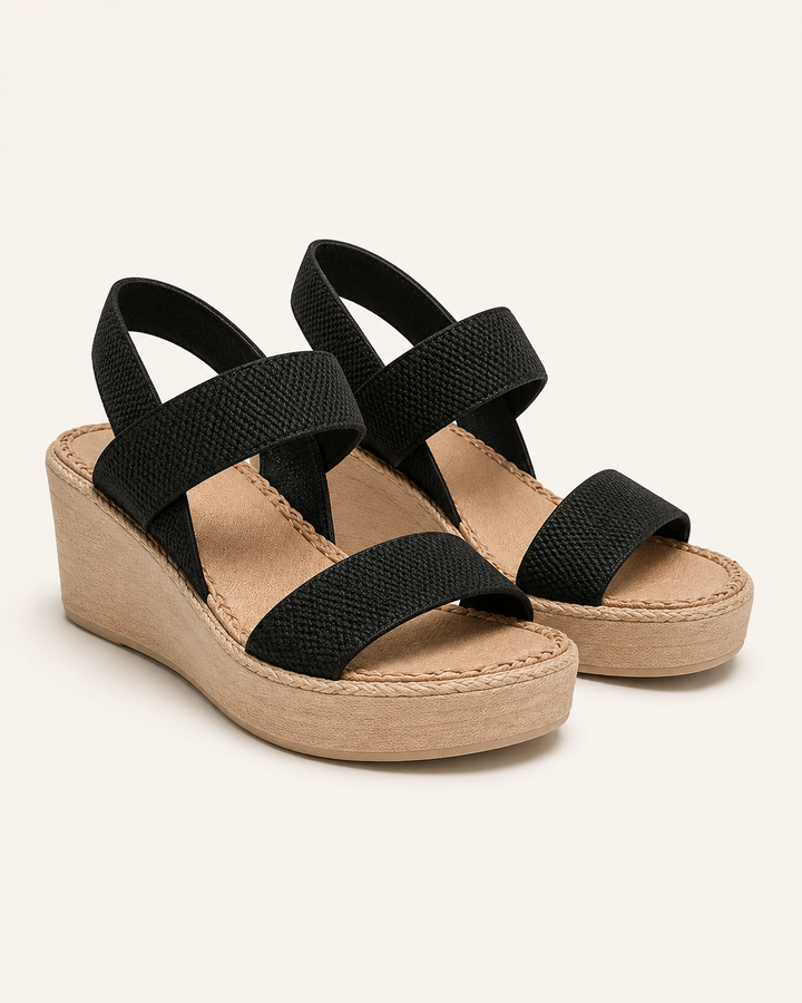 Helka | Platform Wedge Sandals with Open Toe Straps