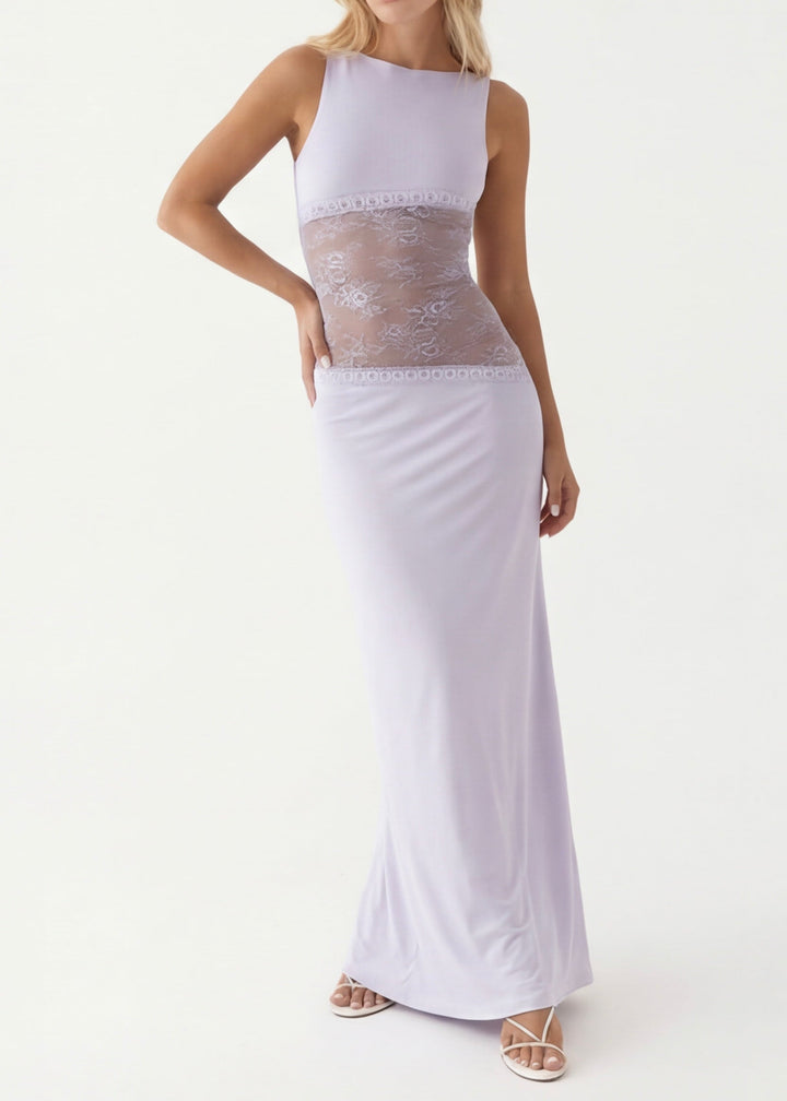 ARIA Veil Cut Maxi Dress - women's maxi dress, waist detail