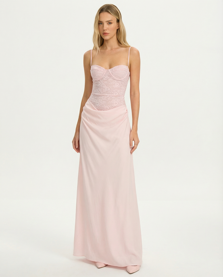 ARIA Rose Muse Maxi Dress - women's maxi dress, front view
