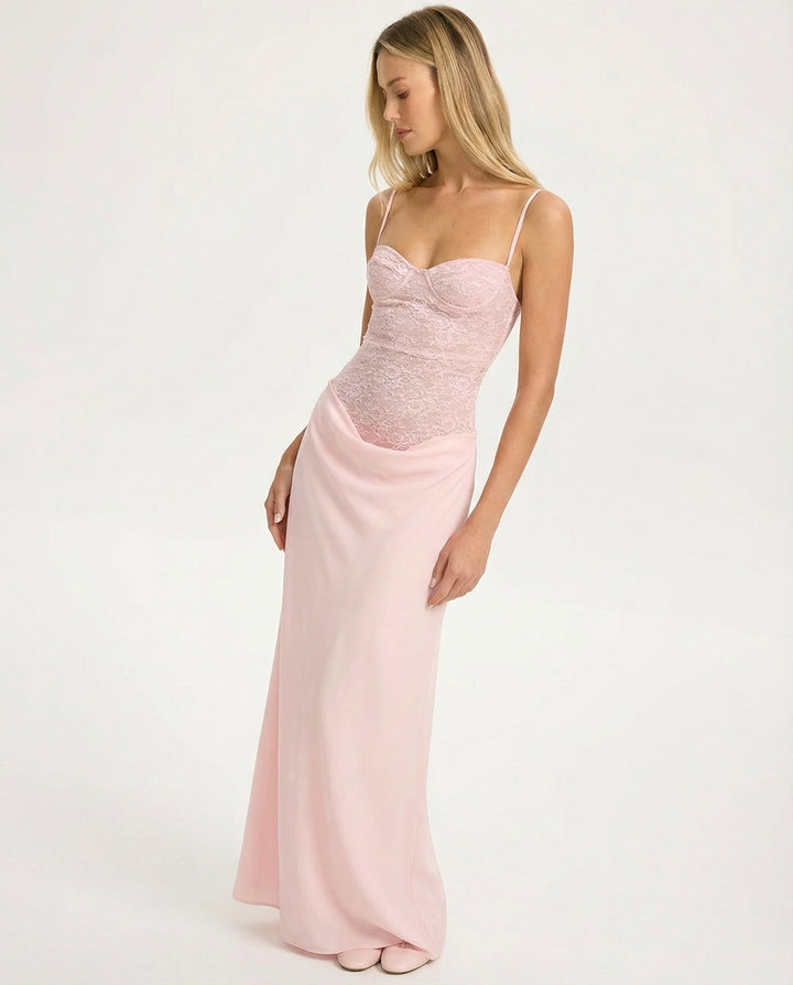 ARIA Rose Muse Maxi Dress - women's maxi dress, side view