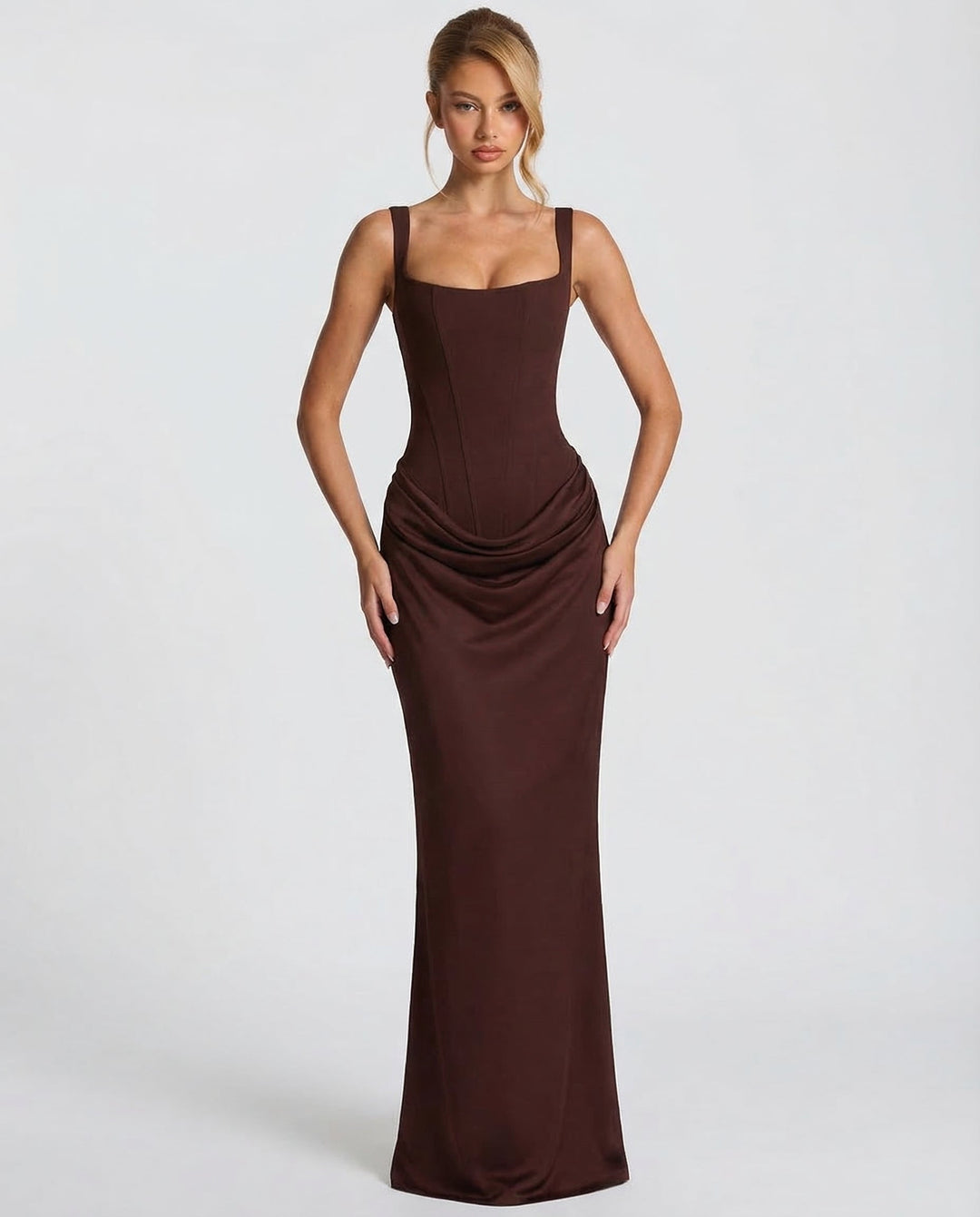 ARIA Hourglass Maxi Dress - women's maxi dress, back detail