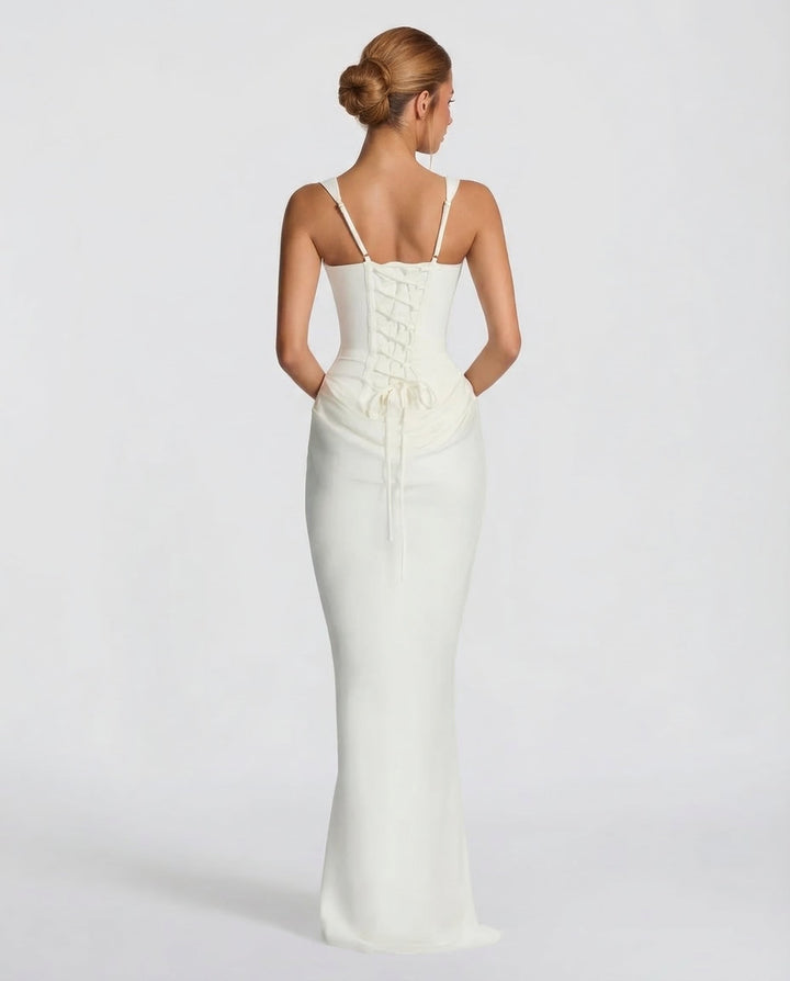 ARIA Hourglass Maxi Dress - women's maxi dress, back detail