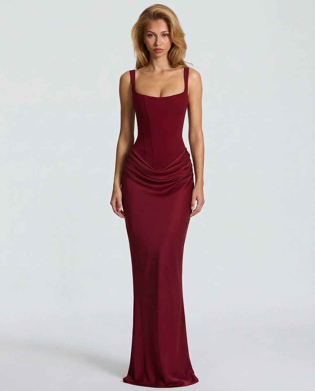 ARIA Hourglass Maxi Dress - women's maxi dress, close-up of the fabric texture