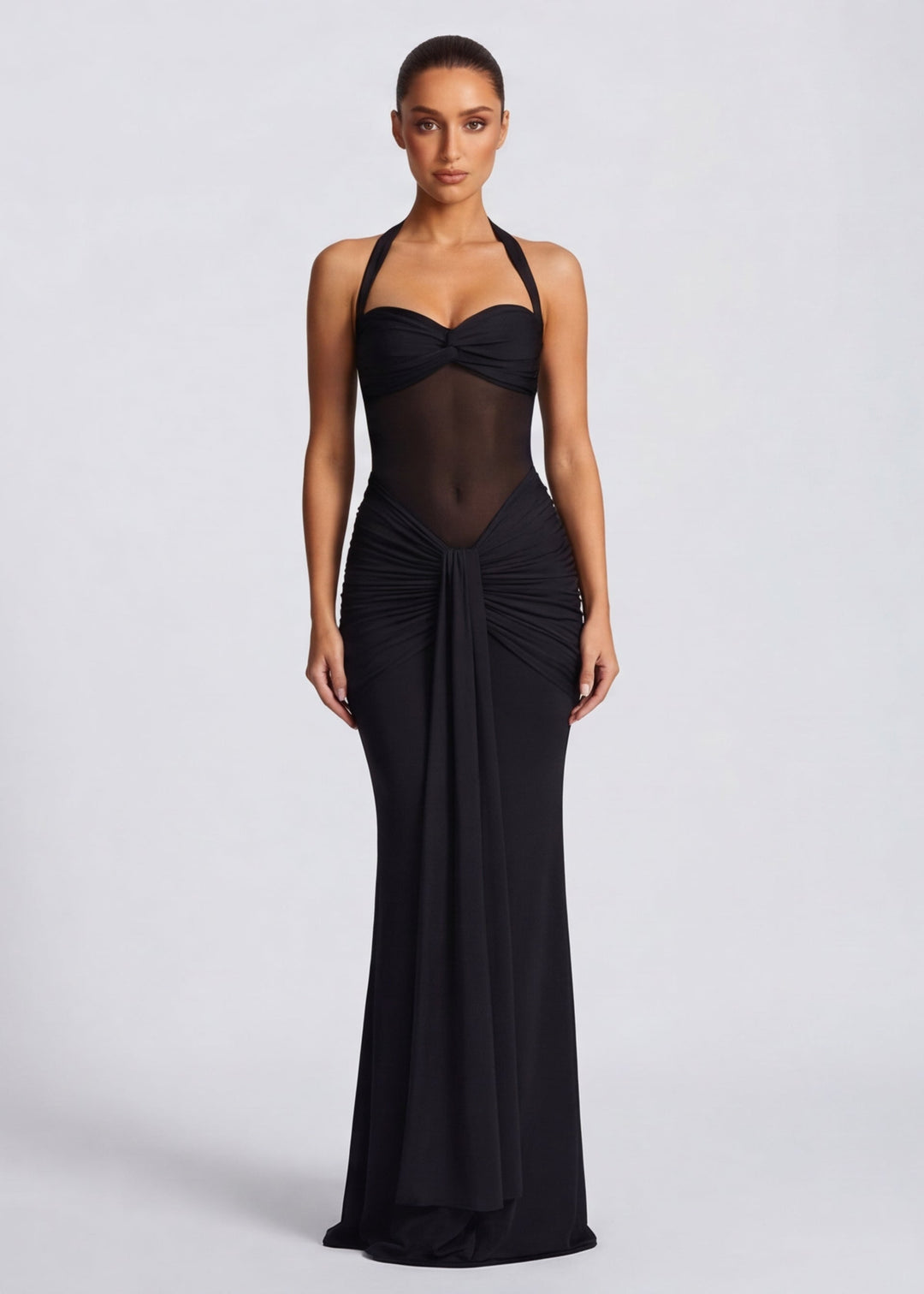 ARIA Siren Hourglass Gown - women's gown, neckline detail