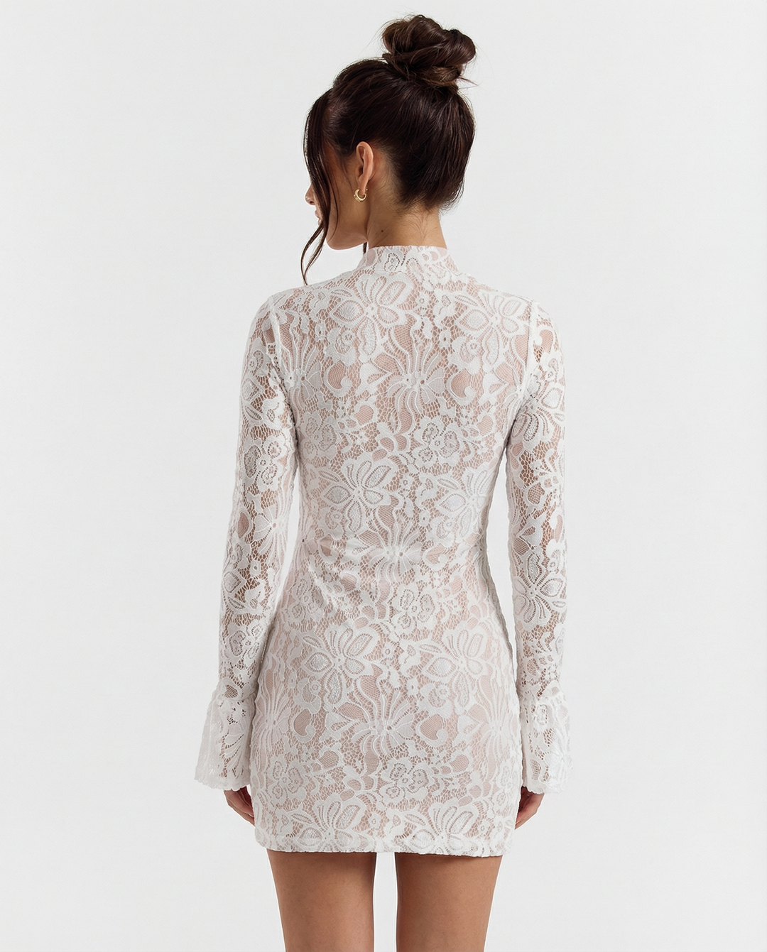 Midnight Muse Lace Mini Dress - women's mini dress, fabric detail