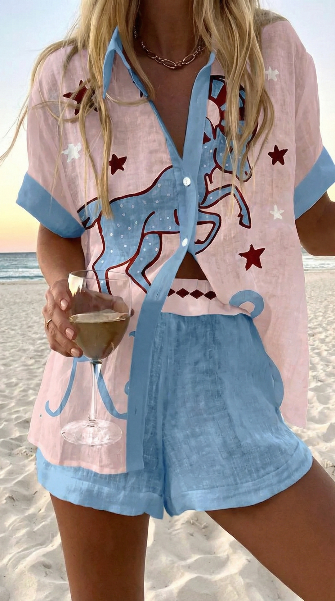 Gemma Summer Shorts Set — front view