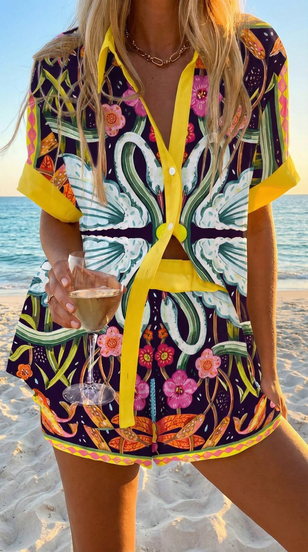 Elara Summer Shorts Set — front view