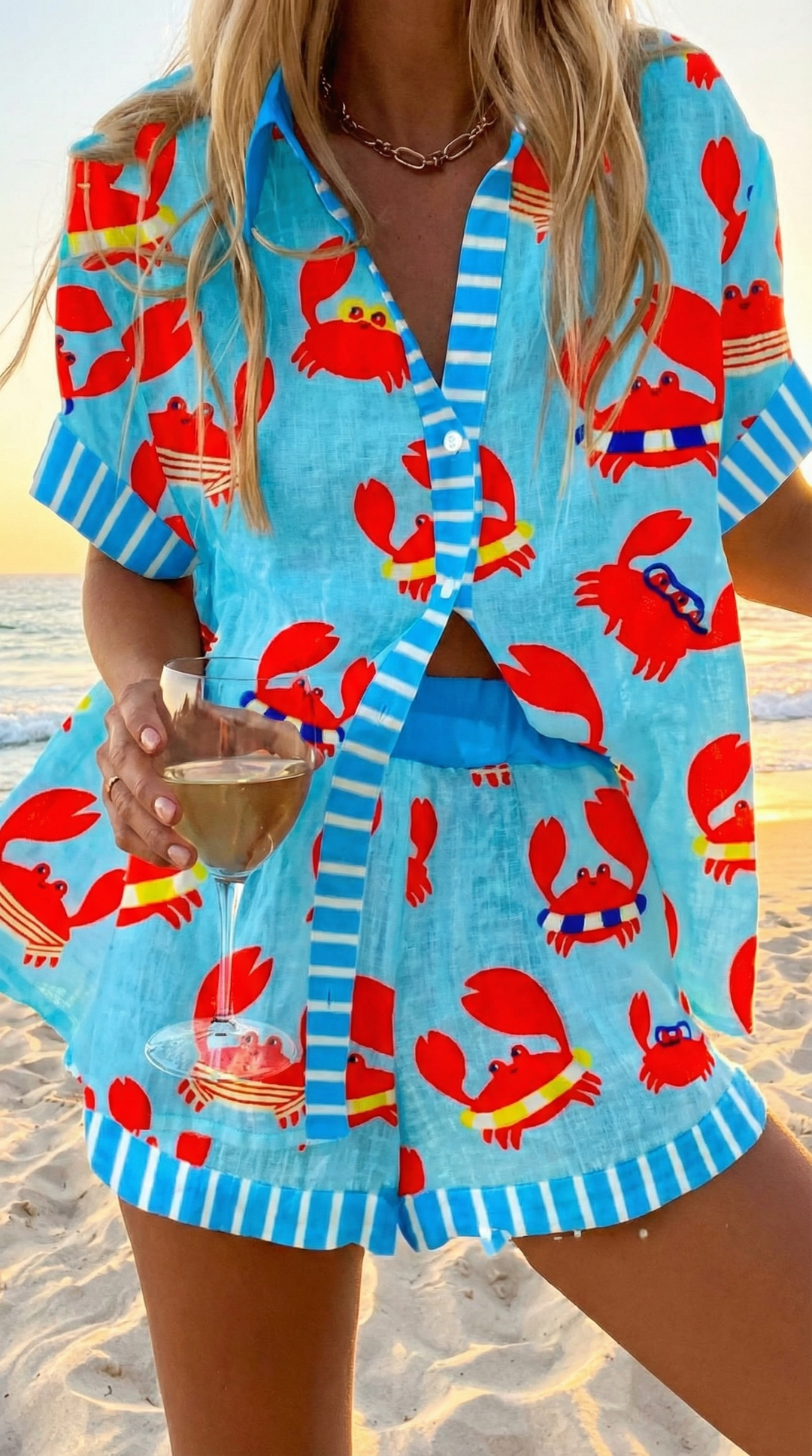 Daria Summer Shorts Set — front view