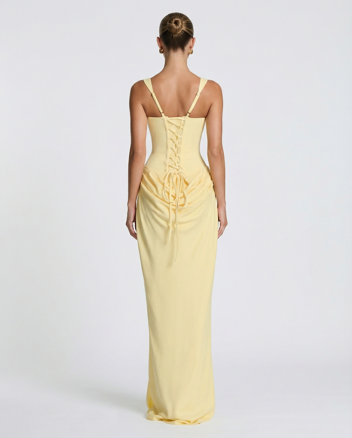 ARIA | Hourglass Maxi — women's maxi dress, side view