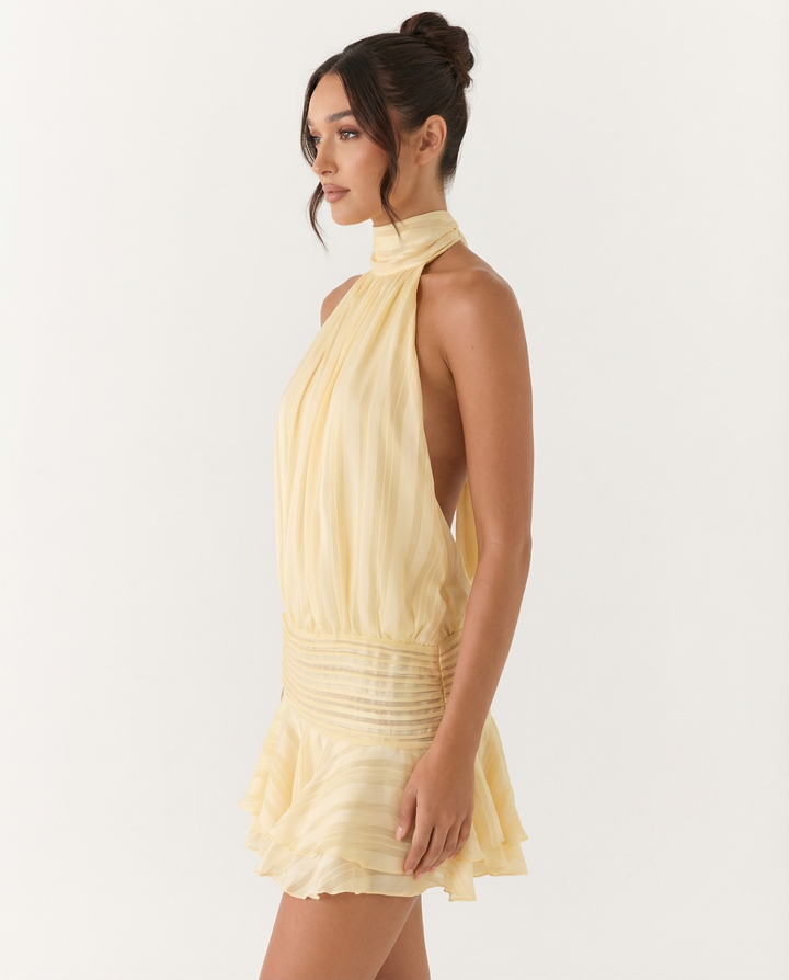 Butter Glow Mini — women's mini dress, back view