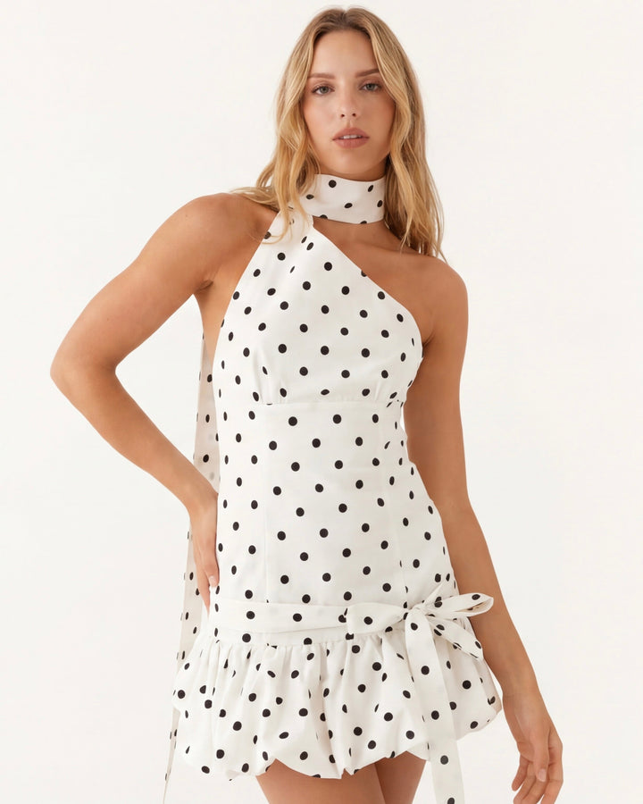 Dot Me Up Mini Dress — women's dress, back view