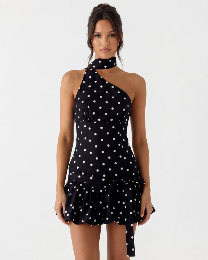 Dot Me Up Mini Dress — women's dress, full-length view