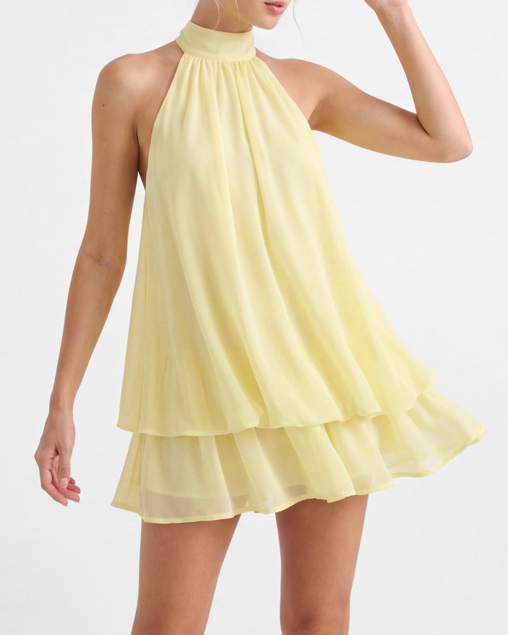 Celestia Breeze Mini Dress - women's mini dress, detail close-up