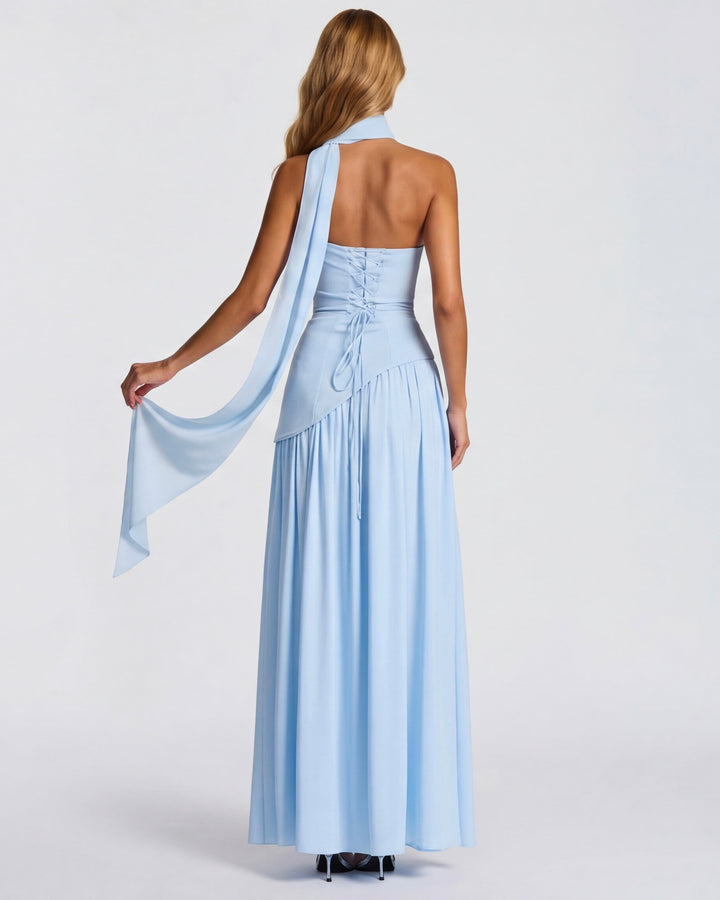 Aura Maxi Dress - women's maxi dress, neckline detail