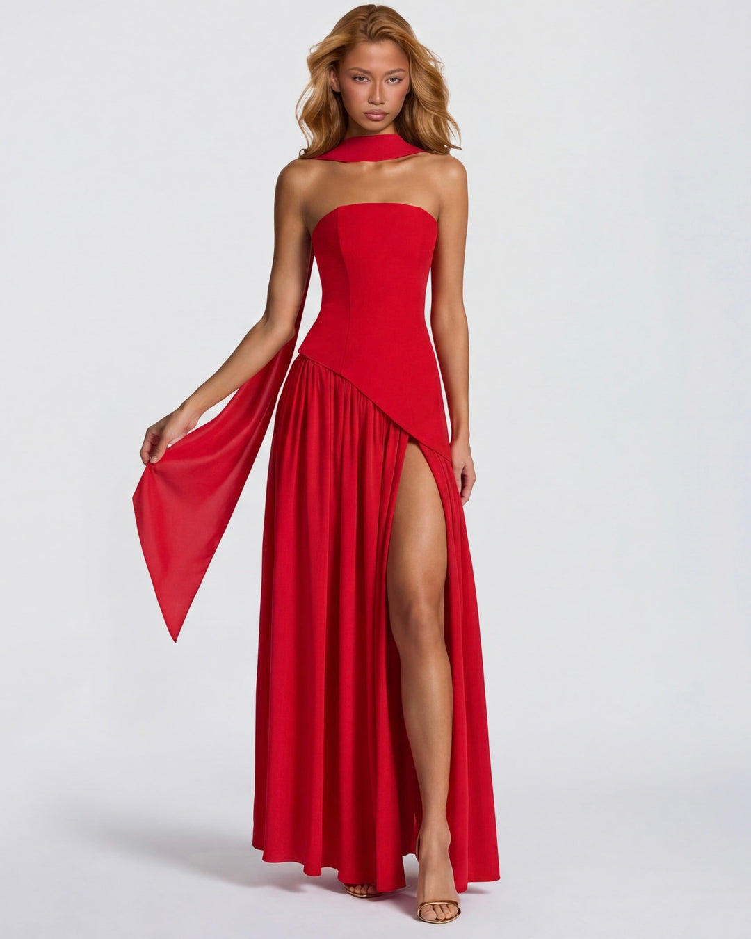 Aura Maxi Dress - women's maxi dress, bodice detail