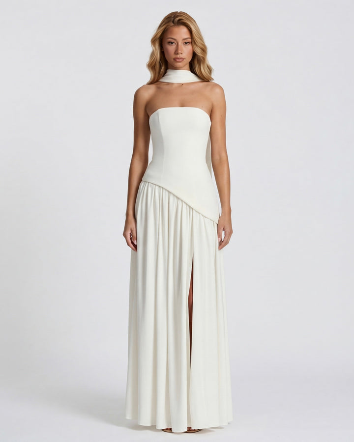Aura Maxi Dress - women's maxi dress, skirt detail