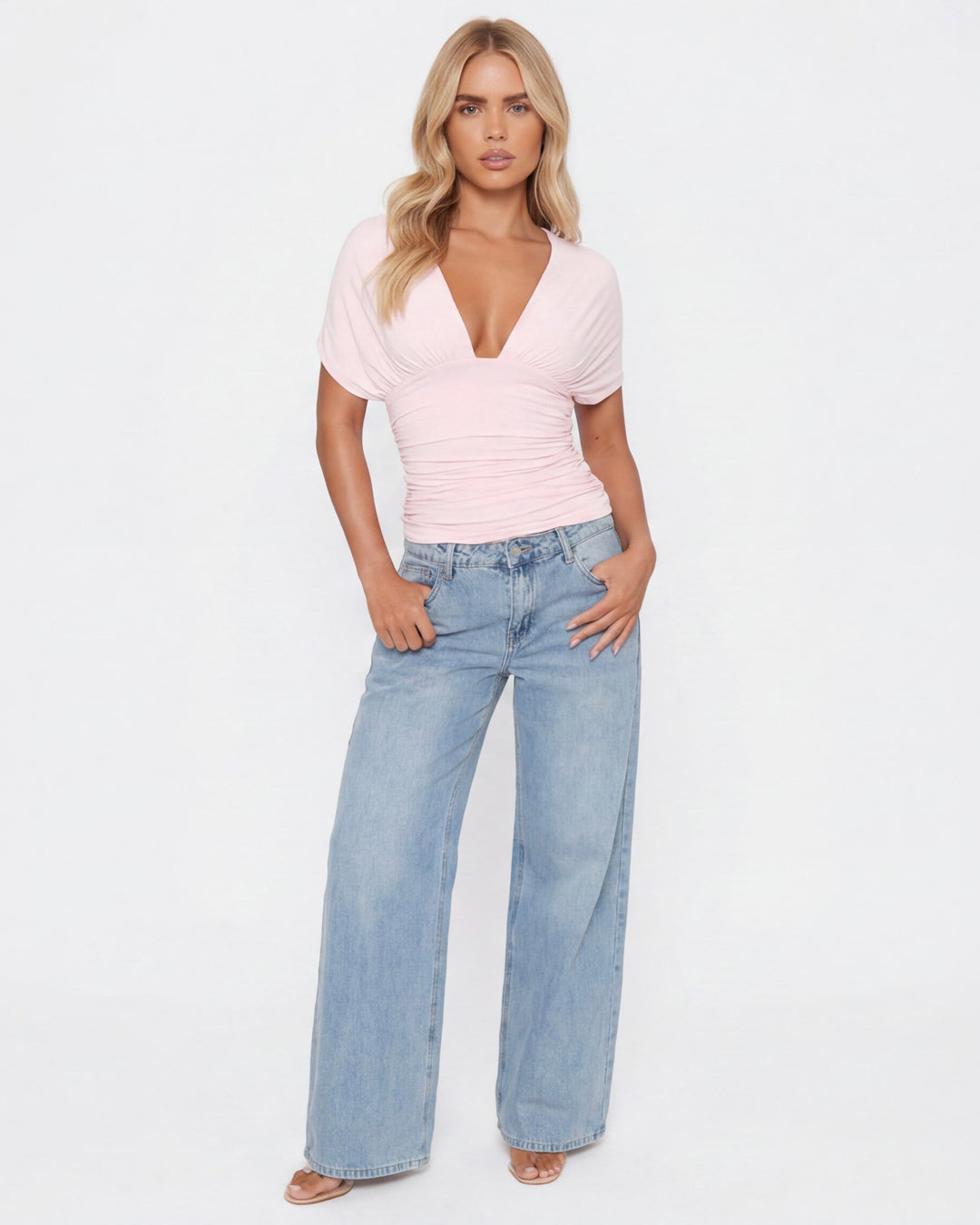 Blush Muse Open Back Top — women's top, front view