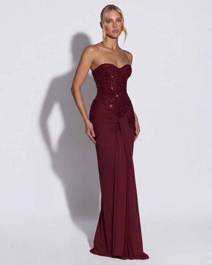 Midnight Aura Gown Maxi - women's gown, back view
