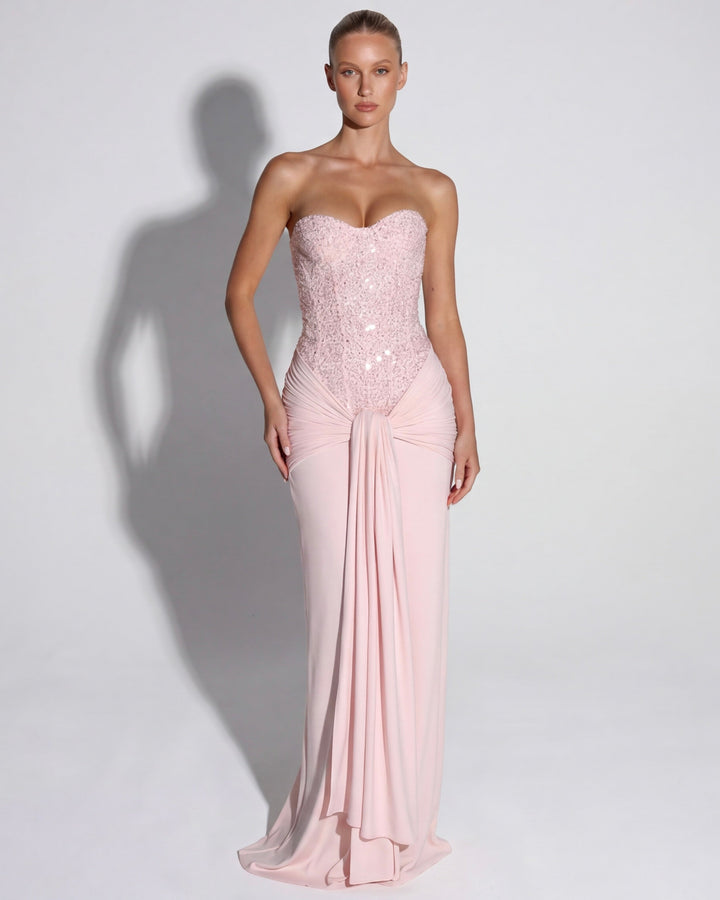 Midnight Aura Gown Maxi - women's gown, styled with heels