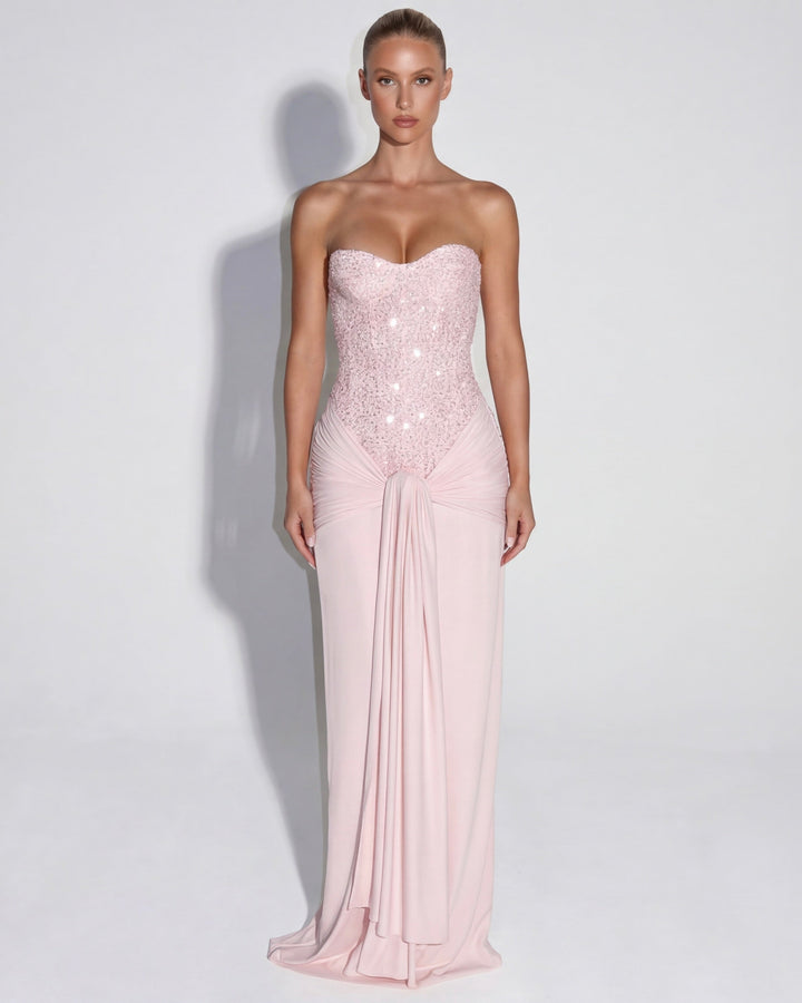 Midnight Aura Gown Maxi - women's gown, bodice detail