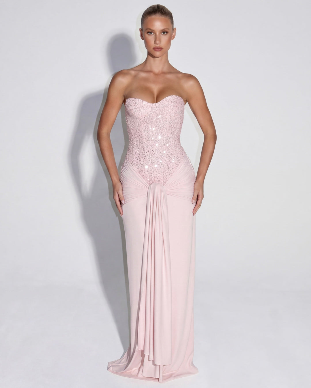 Midnight Aura Gown Maxi - women's gown, close-up of the fabric texture