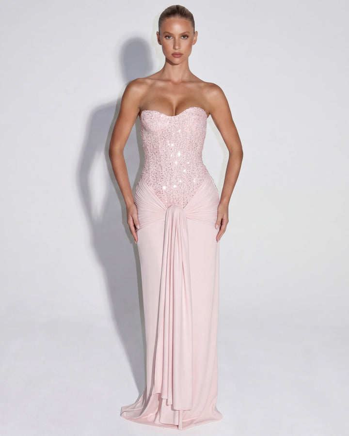 Midnight Aura Gown Maxi - women's gown, close-up of the fabric texture
