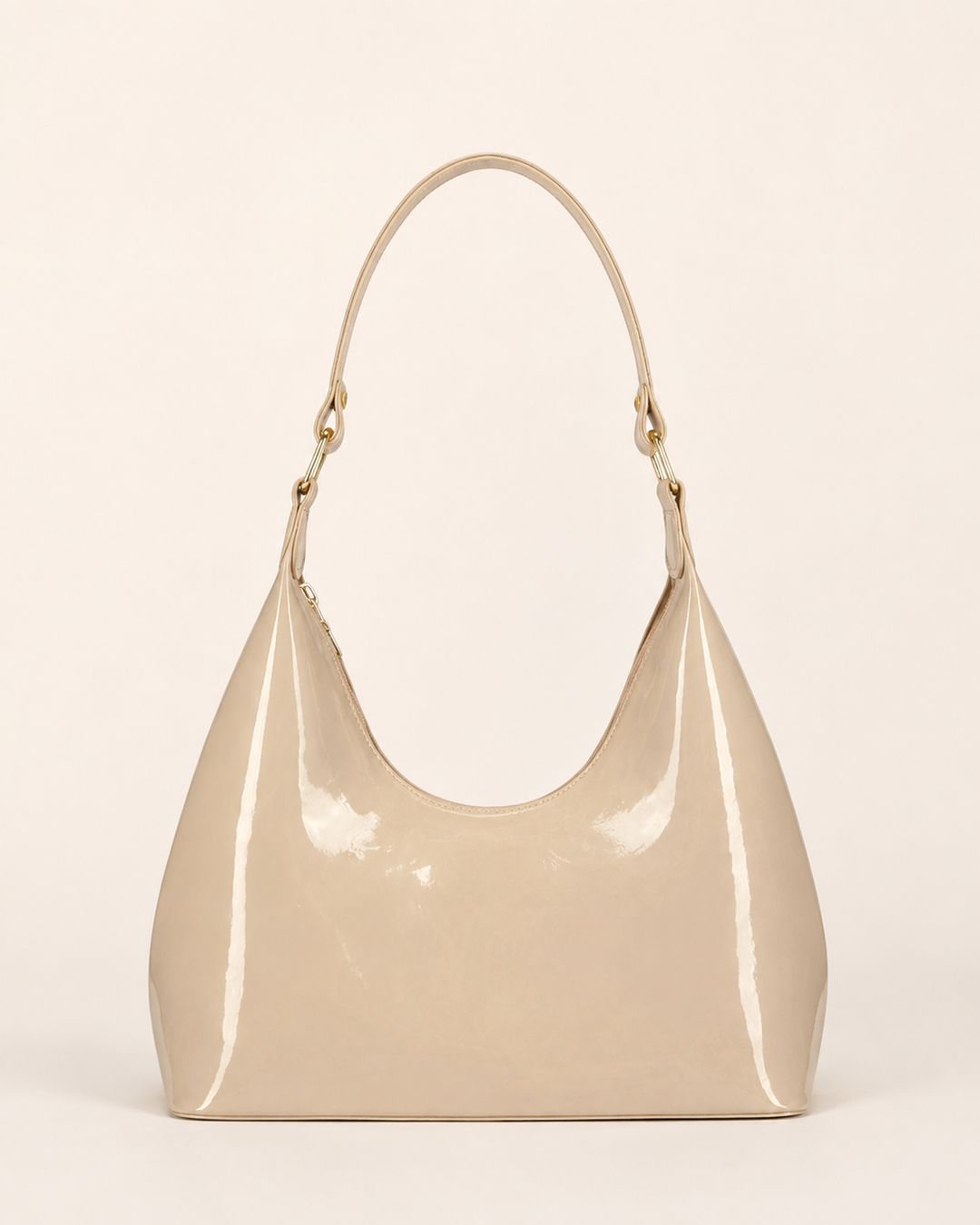 Ida | Patent Shoulder Bag with Curved Shape