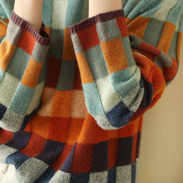 Olivia Soft Patchwork Turtleneck — close-up view