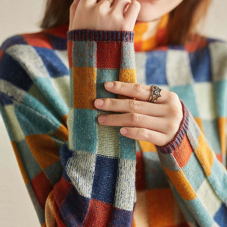 Olivia Soft Patchwork Turtleneck — alternate view
