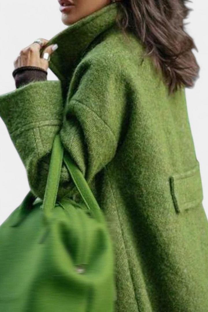 Camile double-breasted coat back view full length